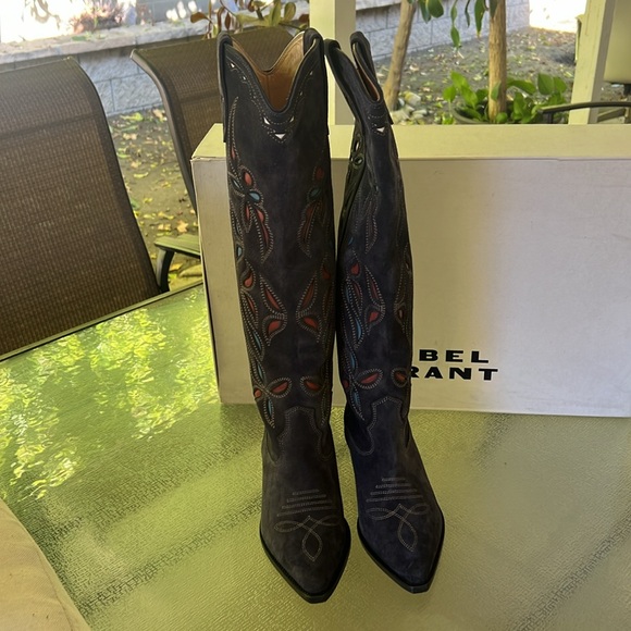 Isabel Marant Denvee Suede Western Boots - Picture 7 of 12